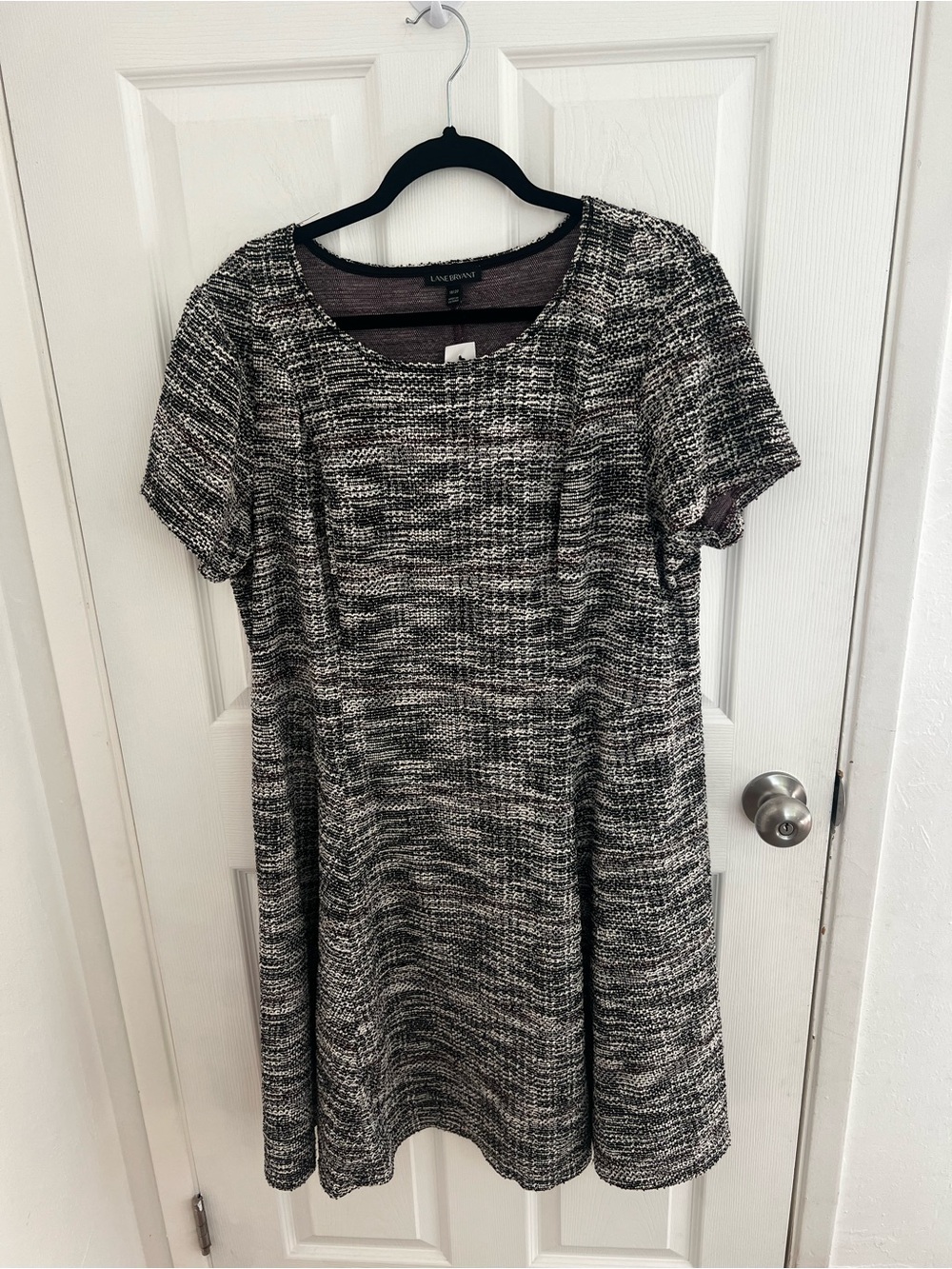Lane Bryant Black and White Knit Midi Dress